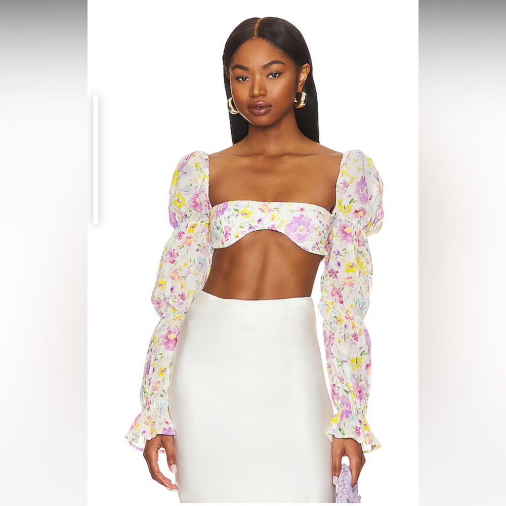 Marcelle Crop Top in Watercolor Multi